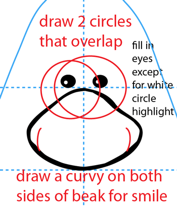 Step 6 : Drawing Normal Penguin from Club Penguin Easy Steps Lesson