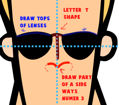 Step 6 : Drawing Johnny Bravo from Johnny Bravo Easy Steps Lesson