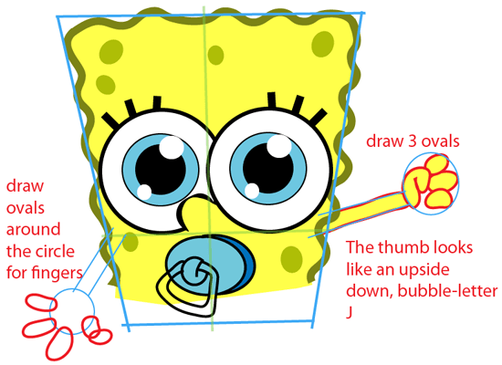 Step 7 : Drawing Baby SpongeBob SquarePants from SpongeBob SquarePants Easy Steps Lesson