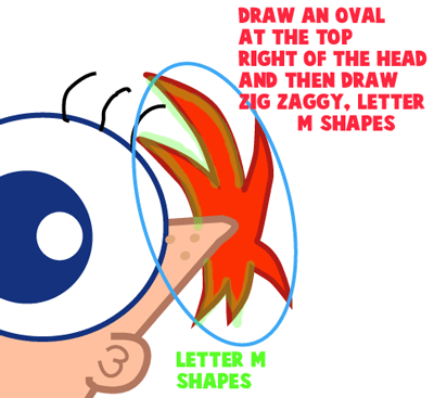 Step 7 : Drawing Baby Phineas from Phineas and Ferb Easy Steps Lesson