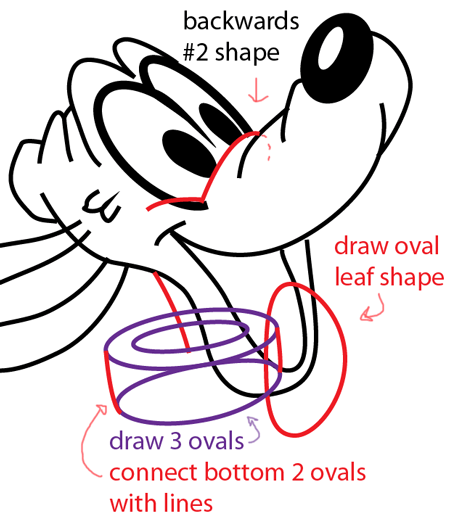 Step 7 : Drawing Disney's Pluto Easy Steps Lesson