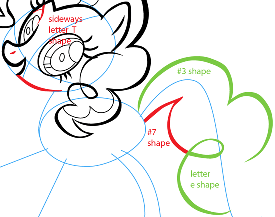Step 7 : Drawing Pinkie Pie from My Little Pony Easy Steps Lesson