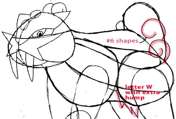 Step 7 : Drawing Raikou from Pokemon Easy Steps Lesson