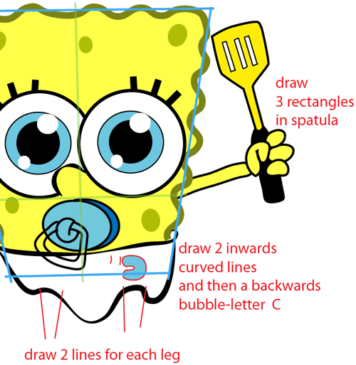 Step 9 : Drawing Baby SpongeBob SquarePants from SpongeBob SquarePants Easy Steps Lesson Step 9 : Drawing Baby SpongeBob SquarePants from SpongeBob SquarePants Easy Steps Lesson