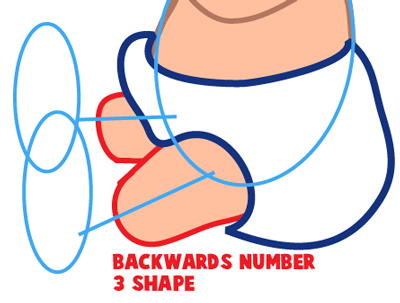Step 9 : Drawing Baby Phineas from Phineas and Ferb Easy Steps Lesson