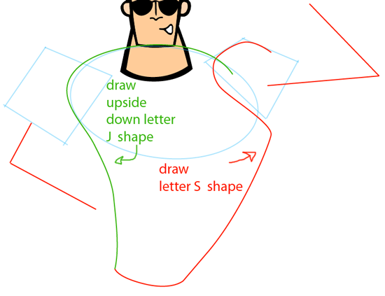 Step 9 : Drawing Johnny Bravo from Johnny Bravo Easy Steps Lesson