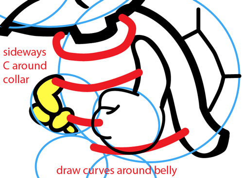 Step 9 : Drawing Koopa Troopa from Nintendo's Super Mario Bros. Easy Steps Lesson