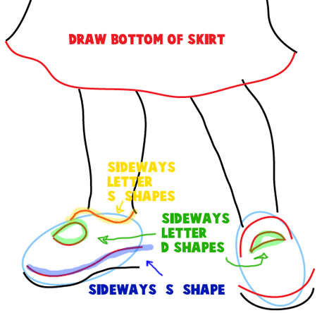 Step 10 : Drawing D.W. from PBS's Arthur Easy Steps Lesson