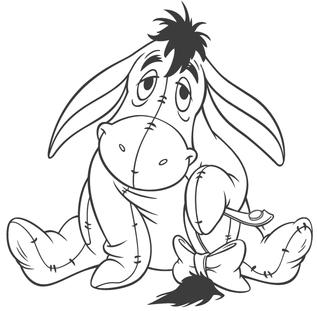 Step 10 : Drawing Eeyore from Winnie the Pooh Easy Steps Lesson