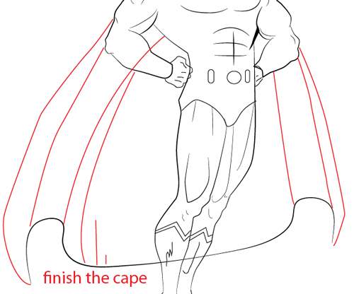 Step 15 : Drawing Superman Easy Steps Lesson
