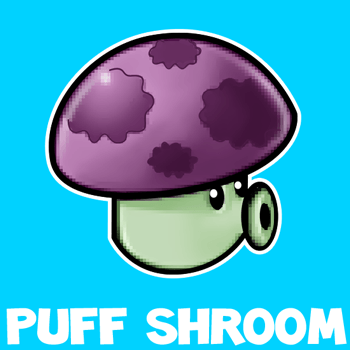 How to draw Puff-shroom from Plants vs Zombies with easy step by step drawing tutorial