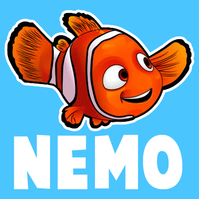 How to draw Nemo from Disney's Finding Nemo with easy step by step drawing tutorial