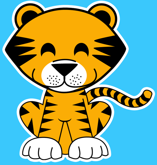 How to draw a Cartoon Baby Tiger with easy step by step drawing tutorial