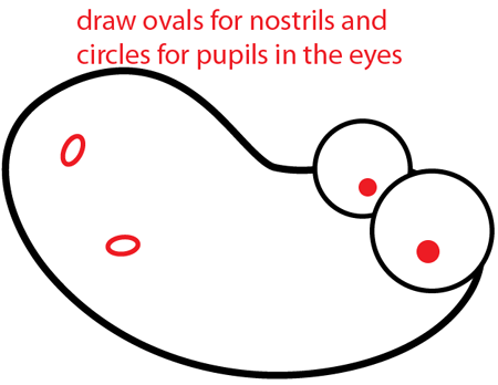 Step 3 : Drawing Cartoon Snake Easy Steps Lesson