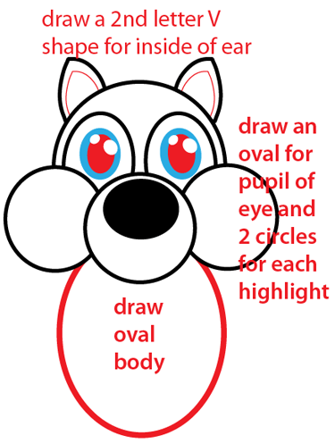 Step 4 : Drawing Cartoon Squirrel Easy Steps Lesson
