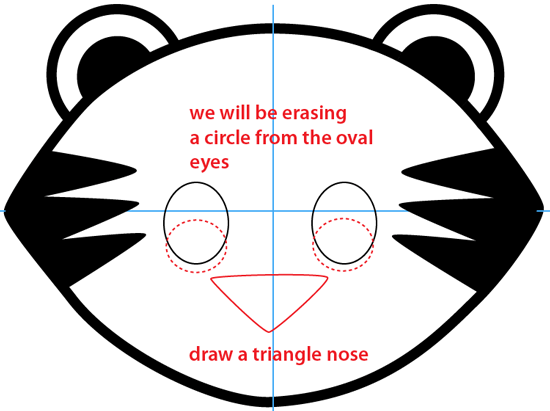 Step 4 : Drawing Cartoon Baby Tiger Easy Steps Lesson