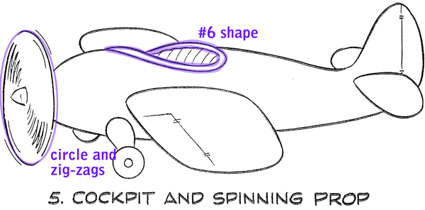 Step 5 : Drawing Cartoon Airplane Easy Steps Lesson