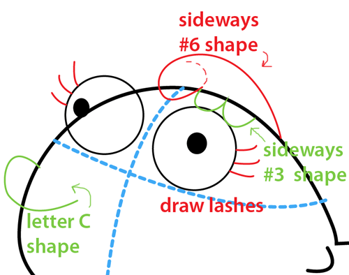 Step 5 : Drawing Clamantha from Fish Hooks Easy Steps Lesson