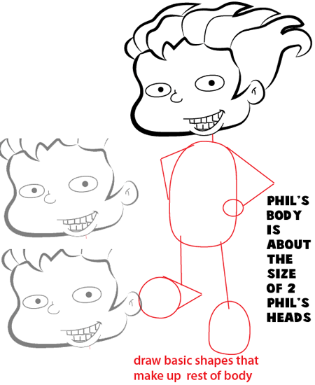 Step 6 : Drawing Phil Deville from All Grown Up Easy Steps Lesson