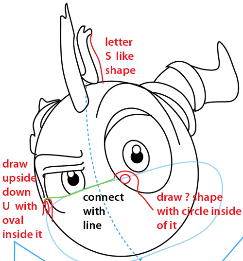 Step 6 : Drawing Spyro from Spyro the Dragon Easy Steps Lesson