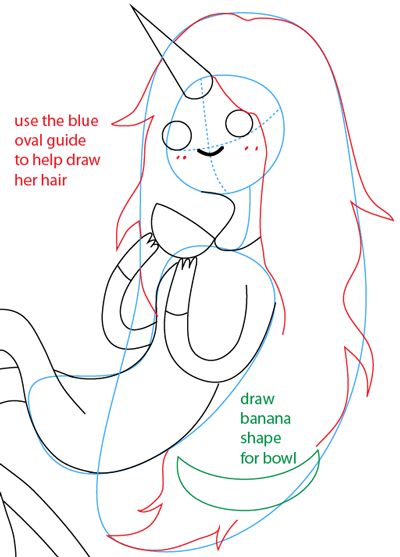Step 6 : Drawing How to draw Lady Rainicorn from Adventure Time Easy Steps Lesson