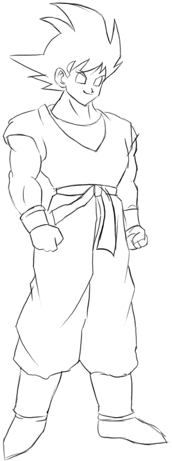 How to Draw Goku (Full Body) with Step-by-Step Pictures