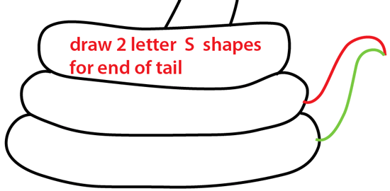 Step 8 : Drawing Cartoon Snake Easy Steps Lesson