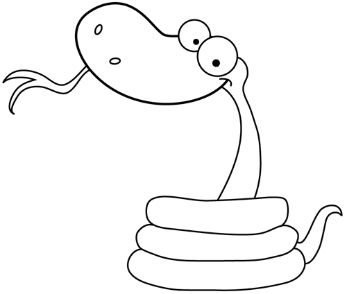 Step 9 : Drawing Cartoon Snake Easy Steps Lesson