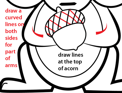 Step 9 : Drawing Cartoon Squirrel Easy Steps Lesson