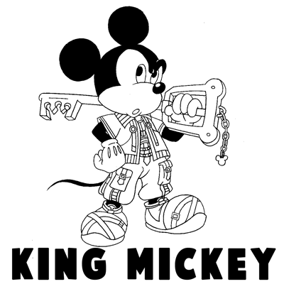 How to draw King Mickey from Kingdom Hearts with easy step by step drawing tutorial