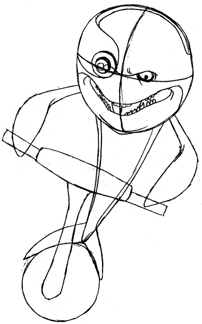 Step 9 : Drawing Dr. Blowhole from Penguins of Madagascar Easy Steps Lesson