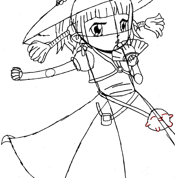 Step 11 : Drawing Imo Magician from World of Magic Easy Steps Lesson