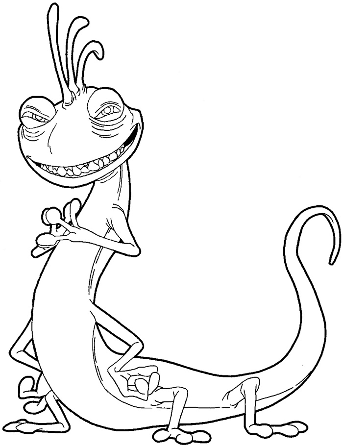 How to draw Randall Boggs from Monsters Inc. with easy step by step drawing tutorial