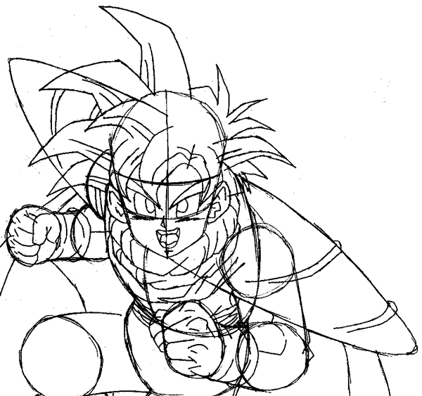 Step 13 : Drawing Gohan from Dragon Ball Easy Steps Lesson