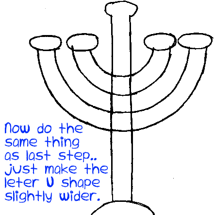 Step 3 : Drawing Hanukkah Menorahs Candles Easy Steps Lesson