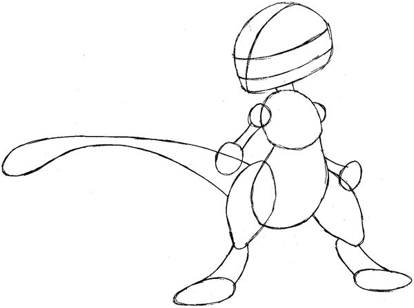 Step 6 : Drawing Mewtwo from Pokemon Easy Steps Lesson