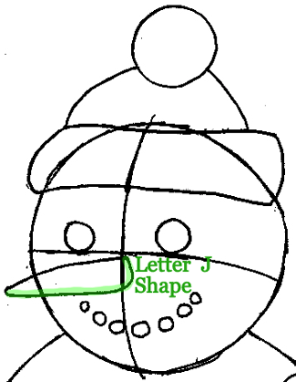 Step 6 : Drawing Snowman Easy Steps Lesson