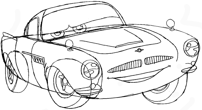 How to Draw Finn Mc Missile from Pixarâ€™s Cars with Easy Step by Step