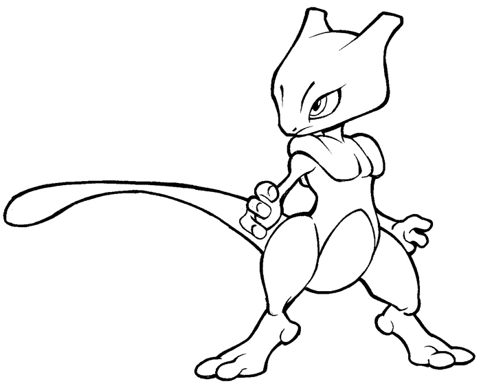 How to draw Mewtwo from Pokemon with easy step by step drawing tutorial