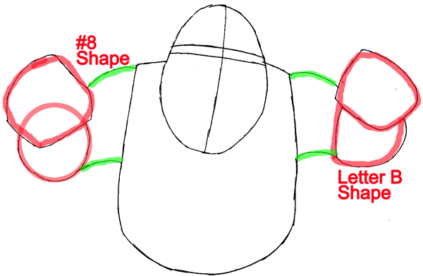 Step 3 : Drawing Shrek from Shrek Easy Steps Lesson