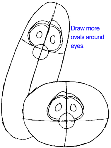 Step 4b : Drawing Bob and Larry from Veggietales Easy Steps Lesson