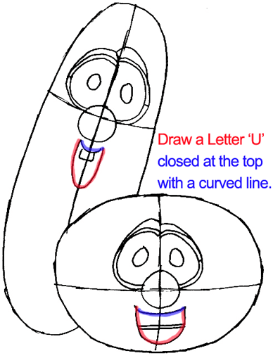Step 5 : Drawing Bob and Larry from Veggietales Easy Steps Lesson