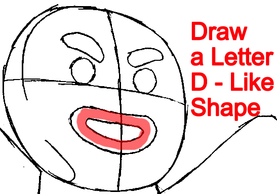 Step 6 : Drawing Gingerbread Man from Shrek Easy Steps Lesson