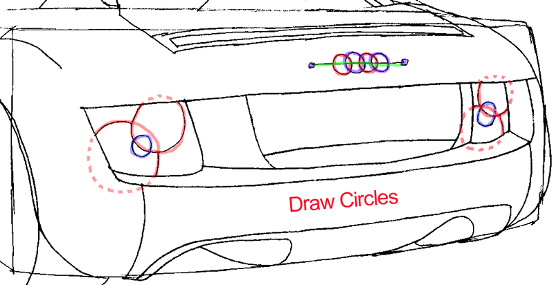 Step 6c : Drawing The Back of a Car Easy Steps Lesson