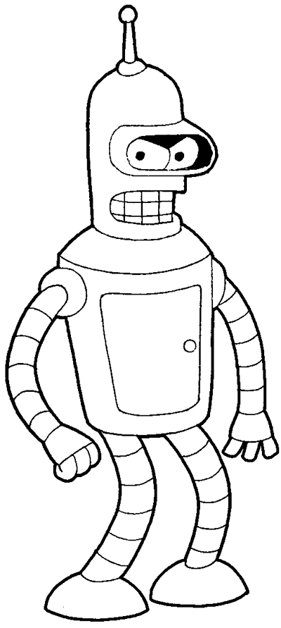How to draw Bender from Futurama with easy step by step drawing tutorial
