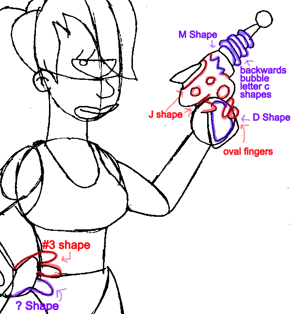 Step 8b : Drawing Leela from Futurama Easy Steps Lesson