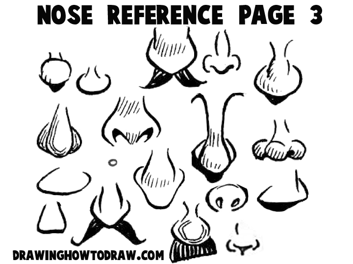 How To Draw Cartoon Noses Step By Step