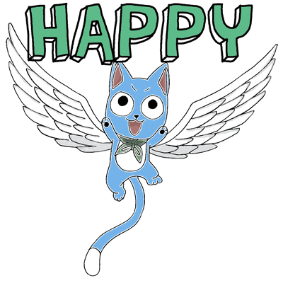 How to draw Exceed Happy from Fairy Tail with easy step by step drawing tutorial