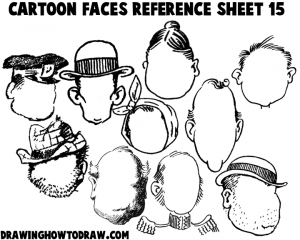 Cartoon Faces Reference Sheets and Examples 15