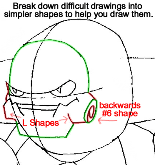 Step 5b : Drawing Tree Rex from the game Skylanders: Giants in Easy Steps Lesson